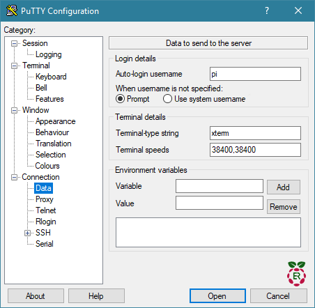 Configurer l'auto login sur PuTTY - Raspberry Lab